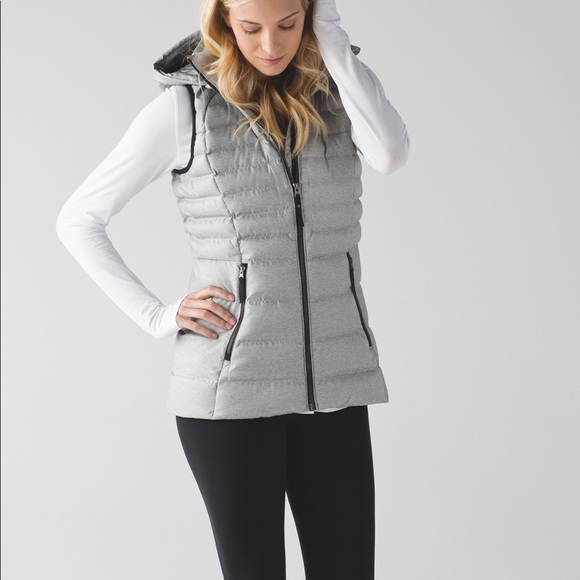 lululemon athletica Jackets & Blazers - Lululemon Gray Down For It Vest Size 8